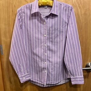 Old Navy Lavender Striped Button Down Shirt